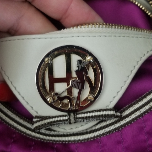 Henri Bendel Striped Sateen And Leather Hobo Convertible Crossbody- Large - Picture 11 of 13